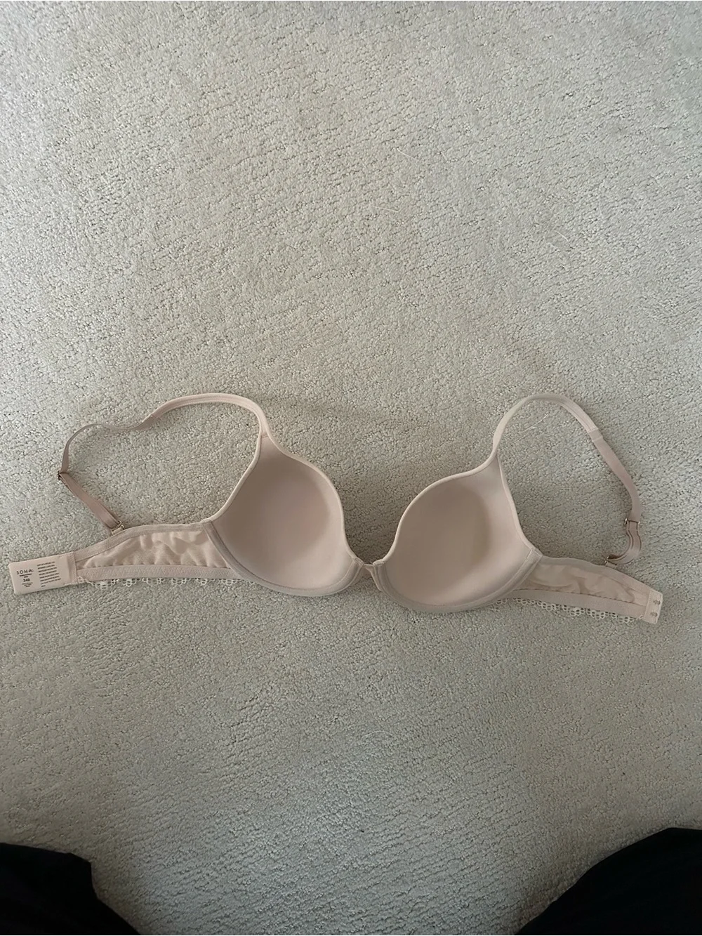 Soma Embraceable Demi Bra 34D Nude Seamless Lace Trim T-Shirt Bra Molded Cups - Picture 4 of 8